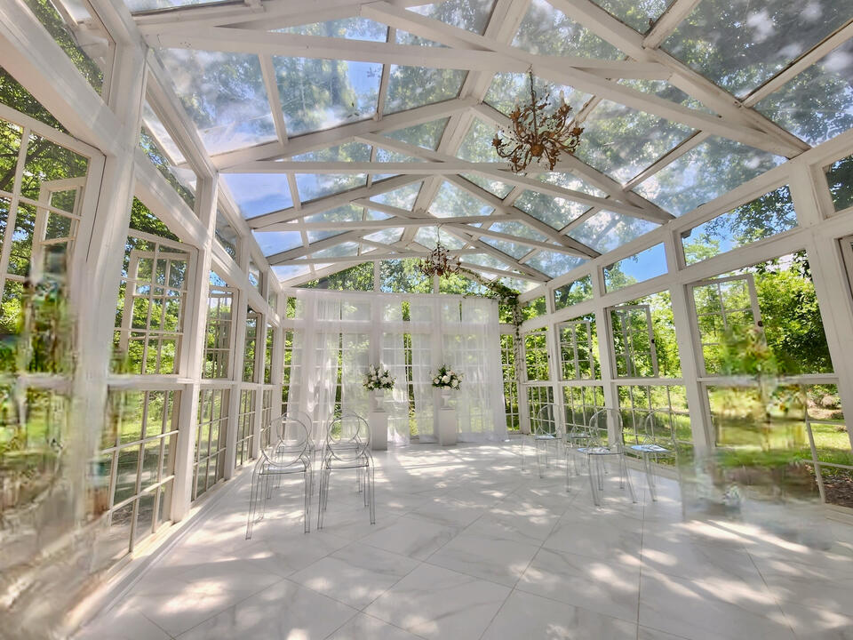 Bright, all glass venue